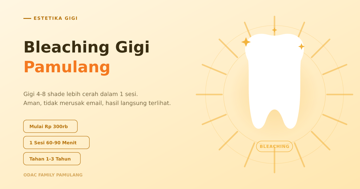 Bleaching Gigi Pamulang di ODAC Family: Prosedur & Hasil