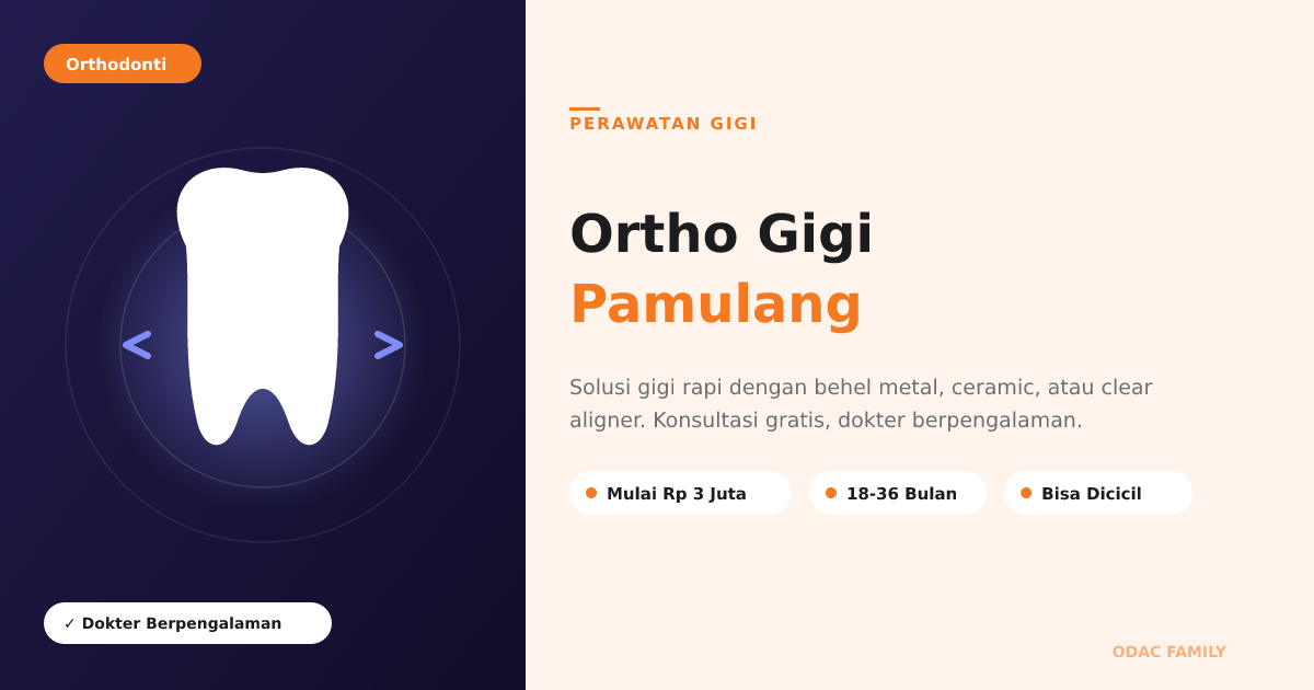 Ortho Gigi Pamulang: Jenis, Proses & Biaya di ODAC Family