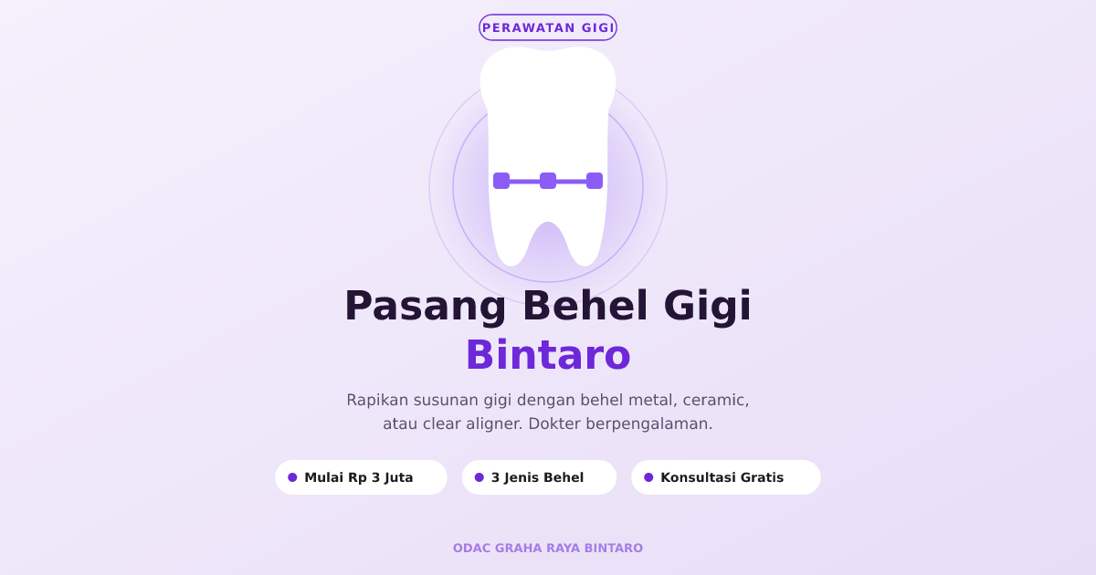 Pasang Behel Gigi Bintaro: Harga & Jenis di ODAC Corp
