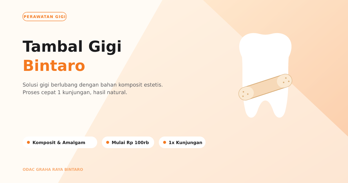 Tambal Gigi Bintaro di ODAC Corp: Jenis, Prosedur & Harga